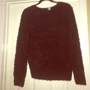H&M fuzzy black sweater