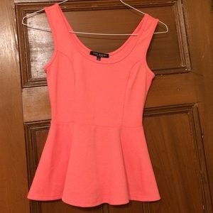 Coral peplum top size small