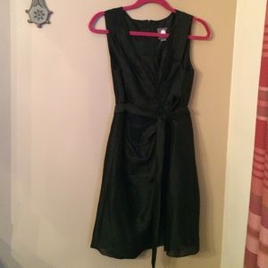 Black linen/silk cocktail dress