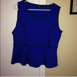 Blue Peplum Top