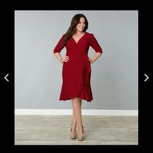 Kiyonna red whimsy wrap dress Suze 2x