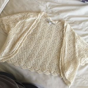 Lace cropped sweater