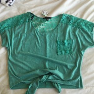Teal lace top
