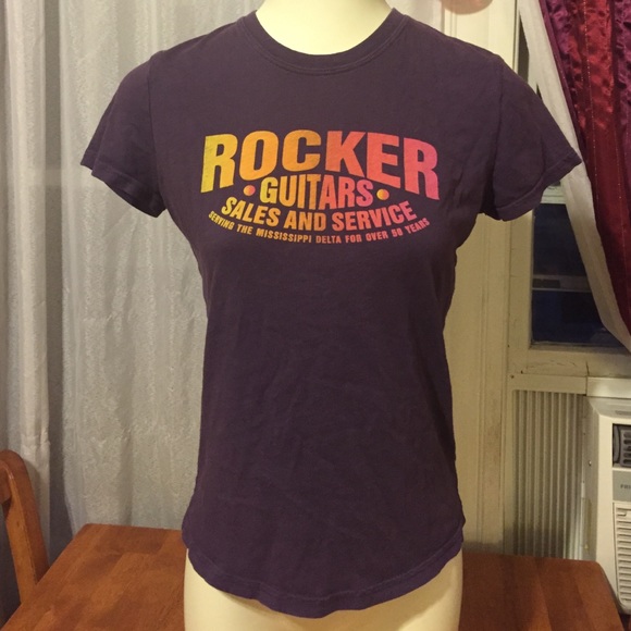 Purple Lucky Brand "Rocker Guitar" T-Shirt