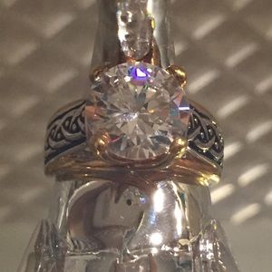 Costume Jewelry Ring Silver And Gold Ring Sz 8