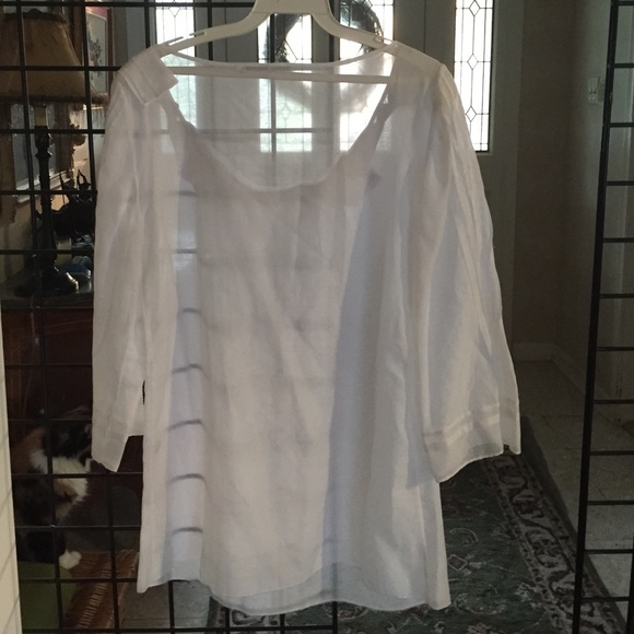 Sheer, white, flowy blouse - Picture 2 of 3