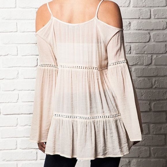 Boho Style Open Shoulder Top - Picture 2 of 2