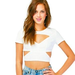 Cut Out White Crop Top