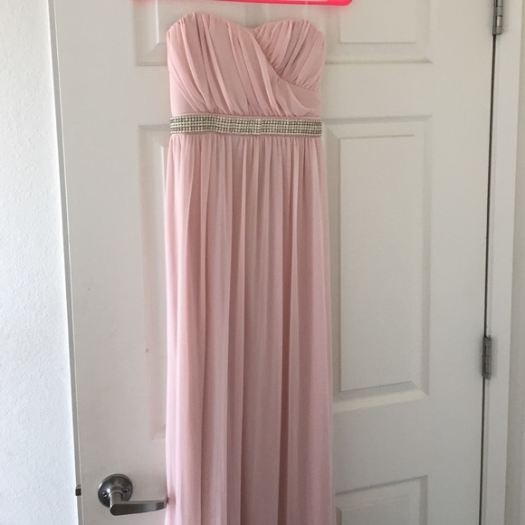Beautiful pink strapless floor length gown