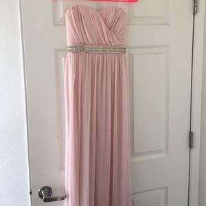 Beautiful pink strapless floor length gown
