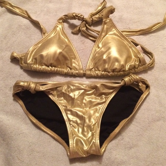 Gold metallic bikini