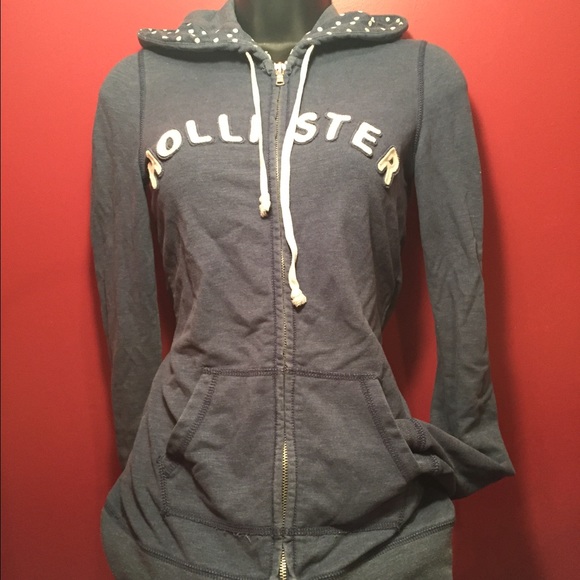 Navy Hollister Polka Dot Hoodie