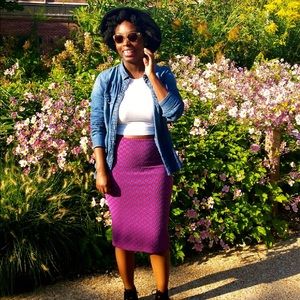 American Apparel Jacquard Mid-Length Pencil Skirt