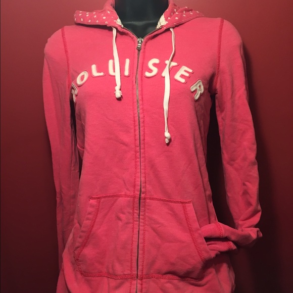 Pink Hollister Polka Dot Hoodie
