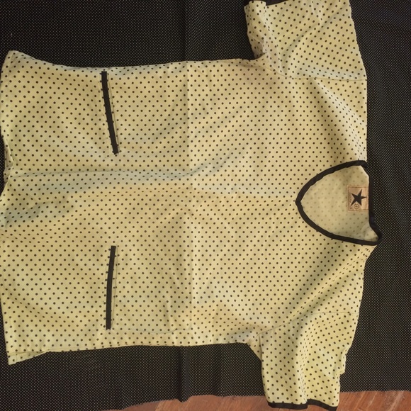 Green and dot scrub top.