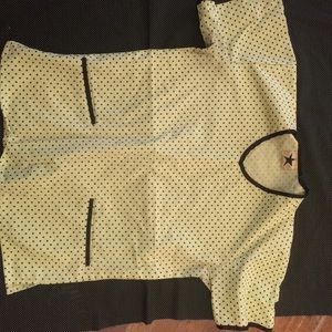 Green and dot scrub top.