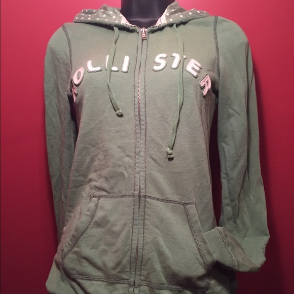 Green Hollister Polka Dot Hoodie