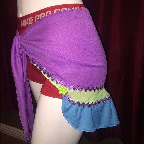 Handmade Skirts Zumba Skirt Blugrnprple W Ricrac Trimbuttons Poshmark