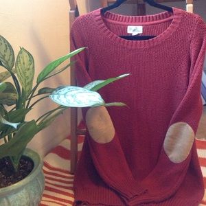 Forever 21 Knitted Orange Sweater w Elbow Pads 🎃