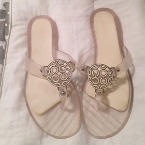 White/Clear Coach "Jelly" Sandals