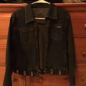 Max Studio denim jacket with bottom detail