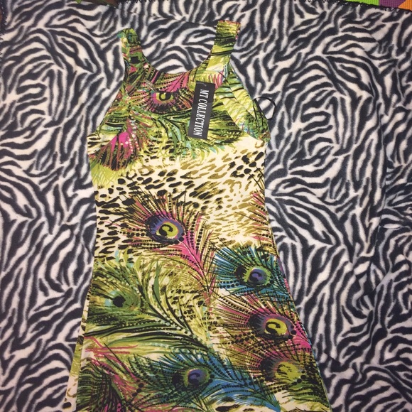 Long Peacock Maxi dress size S