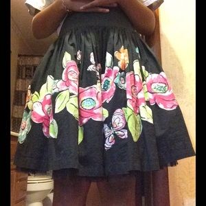 A mid-length floral skirt