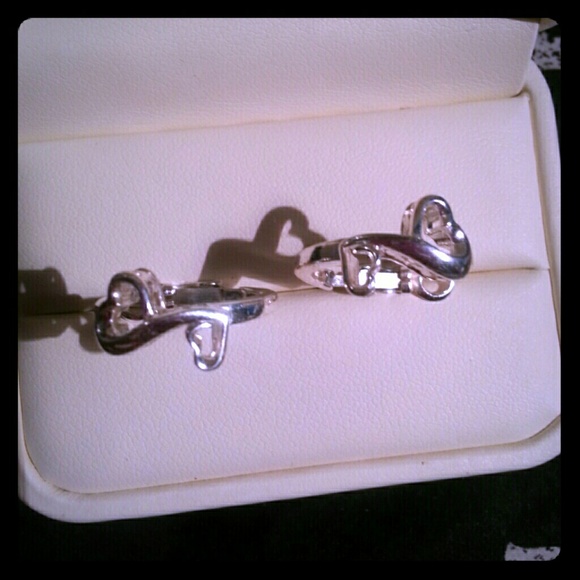 Sterling silver heart hoop ear rings