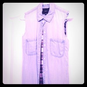 Rails LA plaid/ denim top size XS