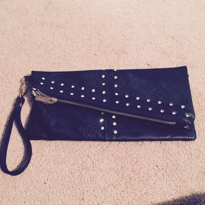 Faux leather clutch