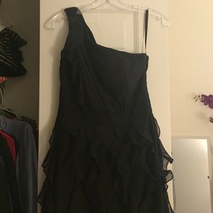 Black one shoulder White House Black Market dress.