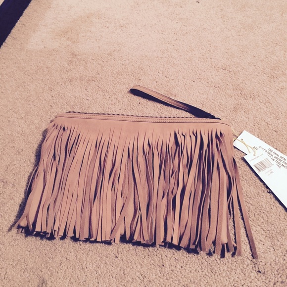 BCBG generation large fringe clutch
