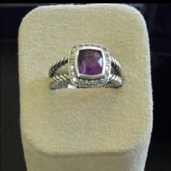 🌀SOLD🌀David Yurman Amethyst Diamond Ring Silver