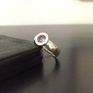 Sterling Silver Amethyst Ring by designer Zina