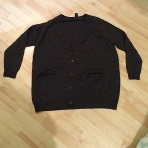 Baggy grey wool cardigan