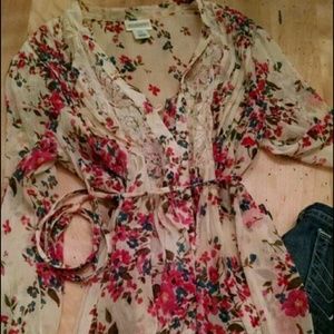 Floral shirt dress