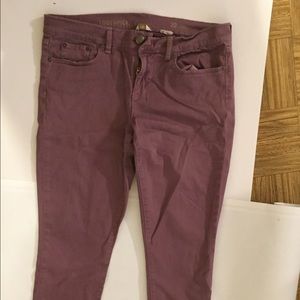 J.Crew Purple toothpick Corduroy size 32 w/zips
