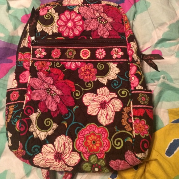 Small Vera Bradley Backpack in Mocha Rouge