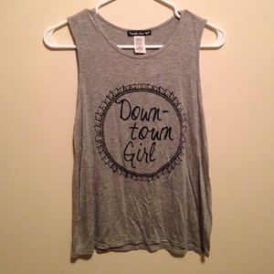Grey tank top with black decals!