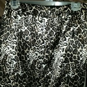Silk draped leopard skirt; like new