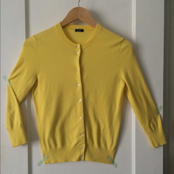 J Crew Yellow Cardigan