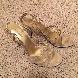 Gold strappy heel