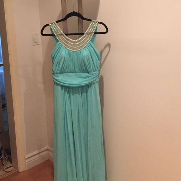 REDUCED PRICE! Mint green long bridesmaid dress.