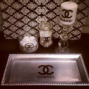 Custom made Silver Acrylic Tray with Rhinestones