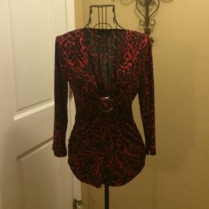 Gorgeous red and black top