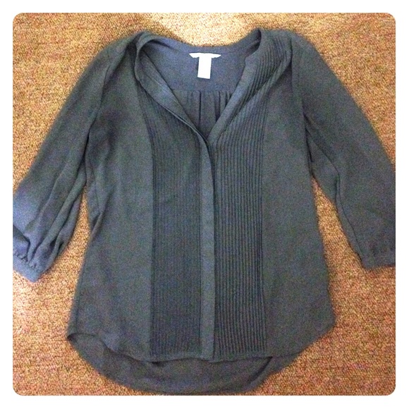 H & M grey semi-sheer blouse, size 4