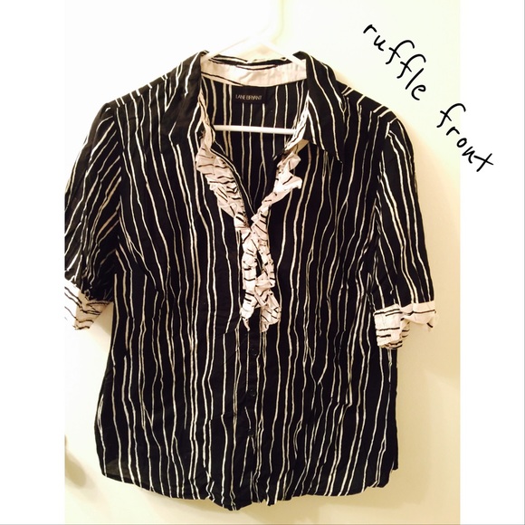 Black & white pinstripe cotton shirt