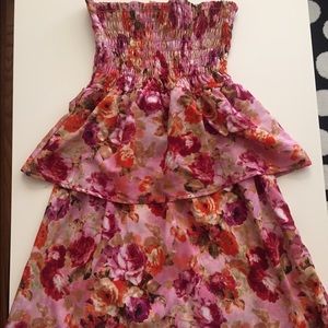 Strapless floral dress