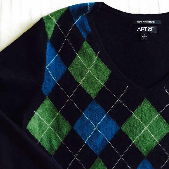 Apt. 9 Sweaters - 💛 apt 9 • 100% cashmere argyle sweater • size lg