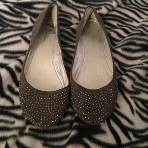 Grey sparkly flats